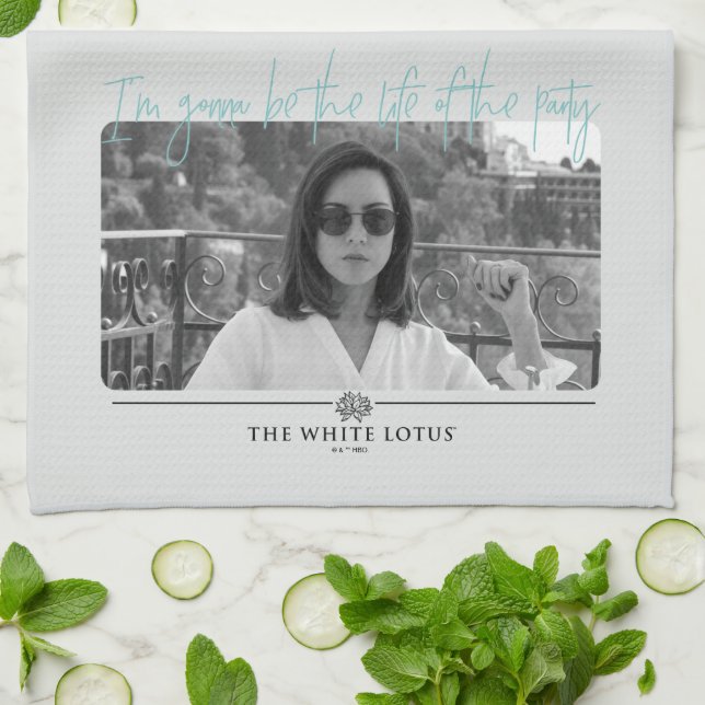 Life of the Party - The White Lotus Tea Towel (Folded)