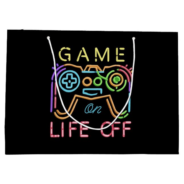 Life off Neon Strips Large Gift Bag (Back)