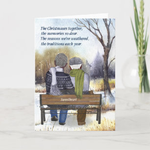 Life Partner Senior African American Gay Couple Holiday Card