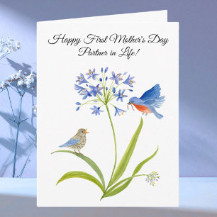 Life Partner's First Mother’s Day Bluebird  Card