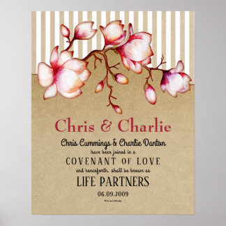 "Life Partners" Love Covenant Wedding Certificate Poster