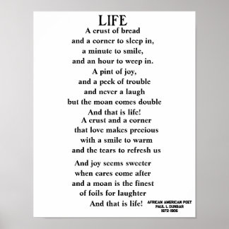 LIFE poem Poster