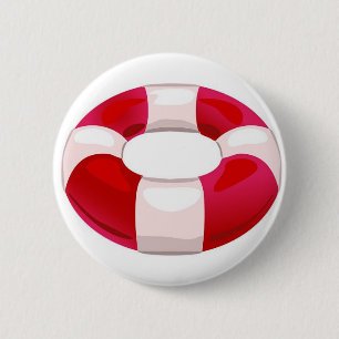 Life Preserver 6 Cm Round Badge