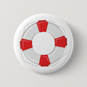 Life Preserver 6 Cm Round Badge