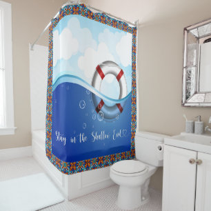Life Preserver Rescue Buoy Ocean Shower Curtain