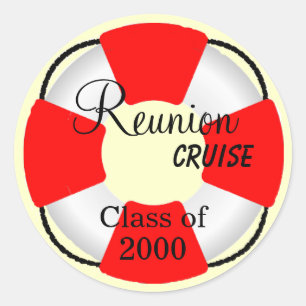 Life Preserver-Reunion Cruise Classic Round Sticker