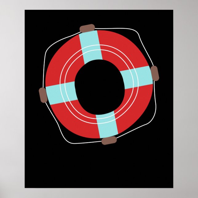Life Preserver Water Swim Safety Lifeguard Poster (Front)