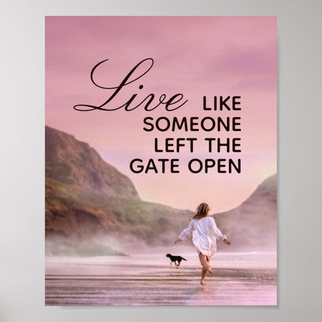 Life Quote Beach Photography Poster (Front)