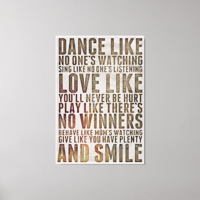 Life Quote Canvas Print (Front)