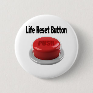 life Reset Button　push-button 6 Cm Round Badge