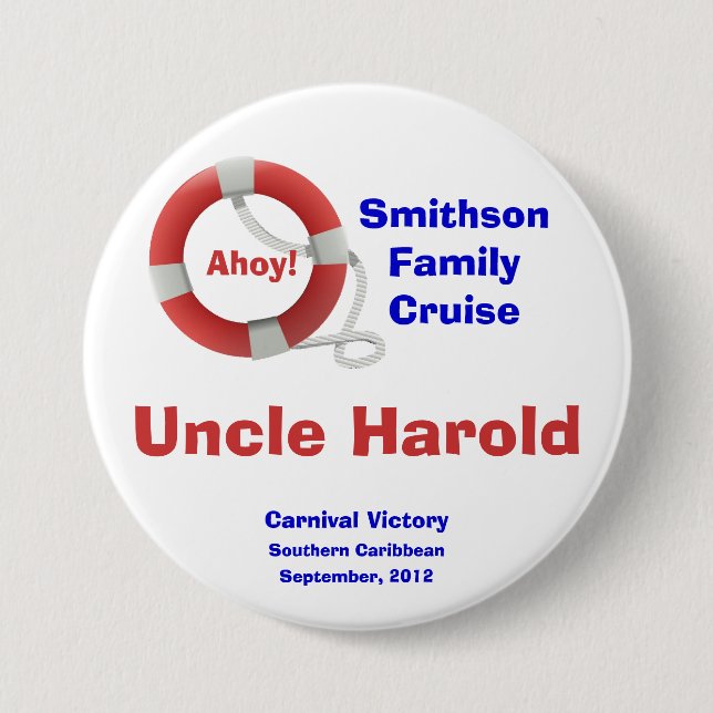 Life Ring Cruise Custom Name Badge (Front)