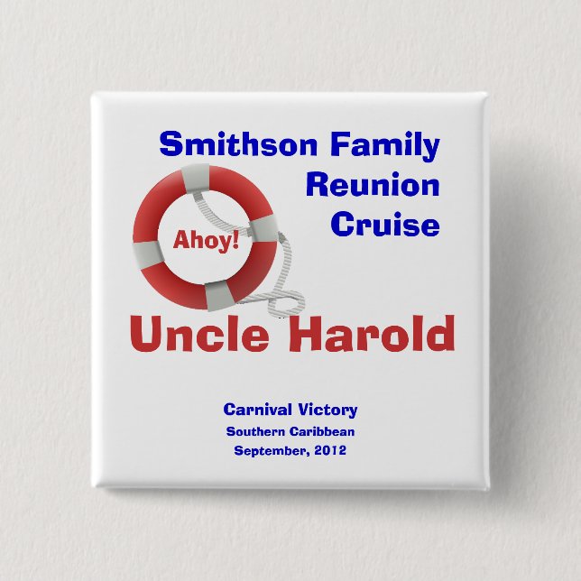 Life Ring Cruise Personalised Name Badge (Front)