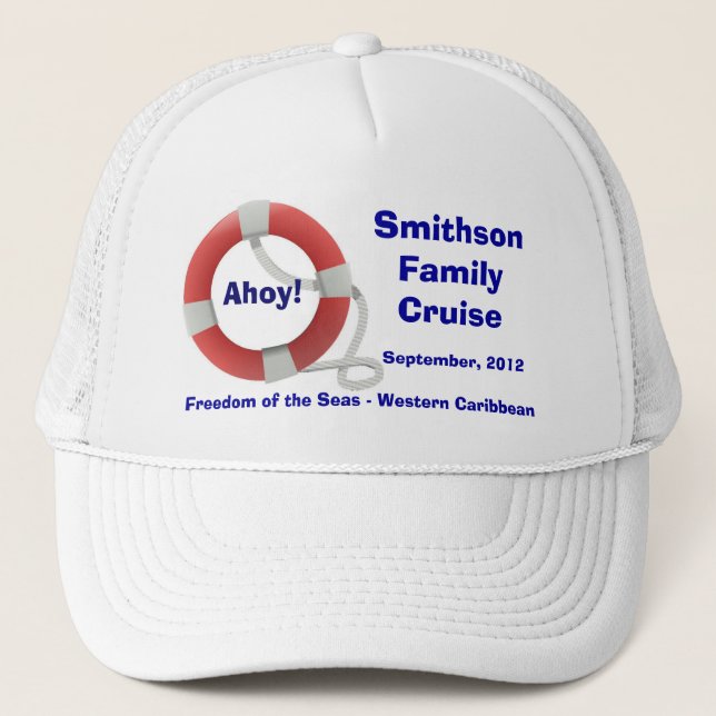 Life Ring Personalised Cruise Trucker Hat (Front)