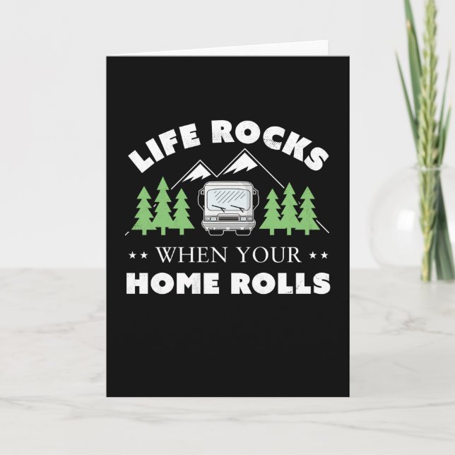 Life Rocks Funny Motorhome Camping Gift Card (Front)