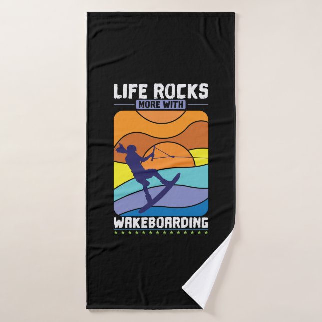 Life Rocks With Wakeboarding Bath Towel (Bath Towel)