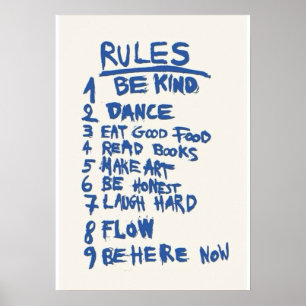 Life Rules – Be Kind, Dance, Laugh Hard” Poster
