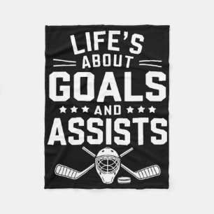 Life´s About Goals Hockey Player Ice Hockey Youth Fleece Blanket