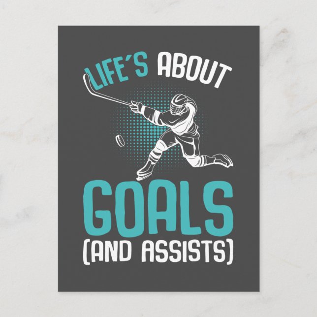 Life´s About Goals Hockey Player Ice Hockey Youth Postcard (Front)