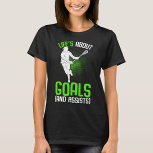 Life´s About Goals Lacrosse Player Youth Men Boys T-Shirt
