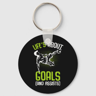 Life´s About Goals Soccer Player Boys Kids Youth Key Ring