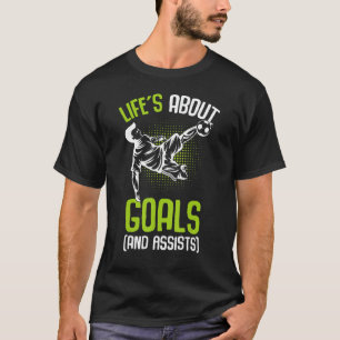 Life´s About Goals Soccer Player Boys Kids Youth T-Shirt