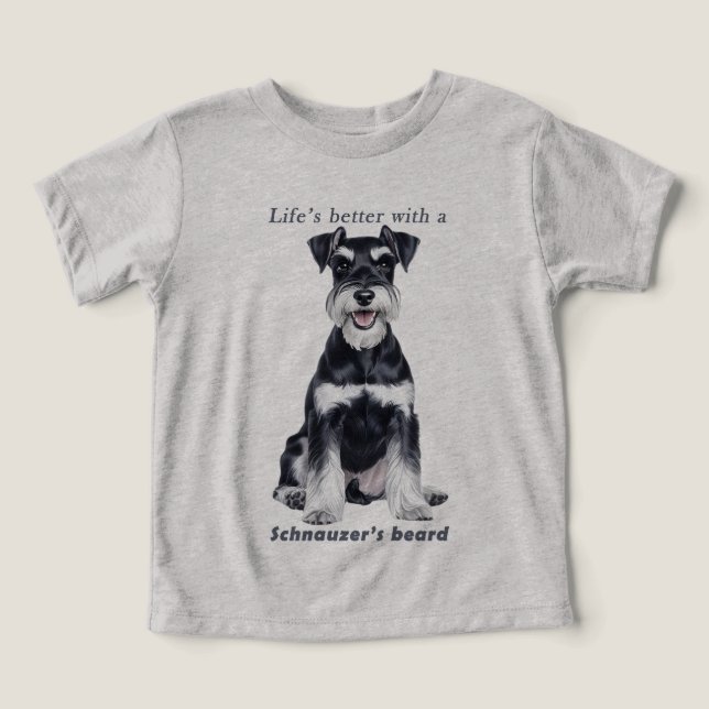 Life’s Better with a Schnauzer Beard – Kids’ Dog  (Design Front)