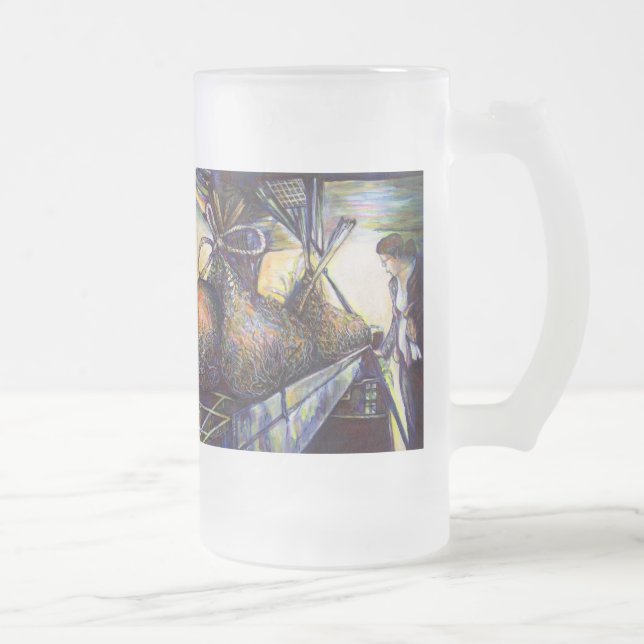 Life’s Hurling Destiny Frosted Glass Beer Mug (Right)