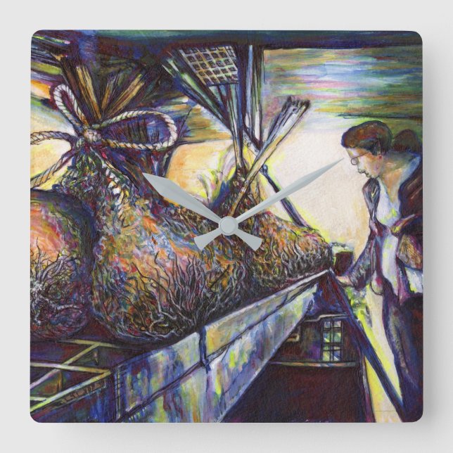 Life’s Hurling Destiny Square Wall Clock (Front)