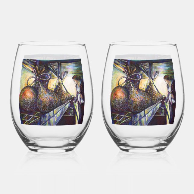Life’s Hurling Destiny Stemless Wine Glass (Front)