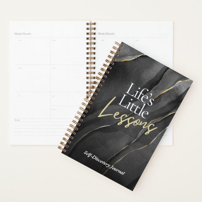Life’s Little Lessons – Black & Gold Self-Discover Planner (Display)