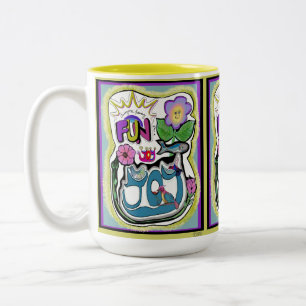 Life’s too short, Have Fun! Whimsical Joy Two-Tone Coffee Mug