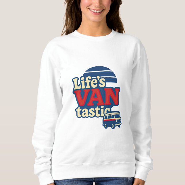 Life’s VANtastic Red Cream Blue Edition Sweatshirt (Front)