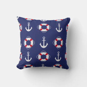 Life Savers & Anchors Nautical Pattern Cushion