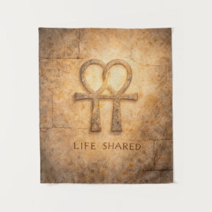 Life Shared Ankh Wall Art Egyptian Valentine Love  Tapestry