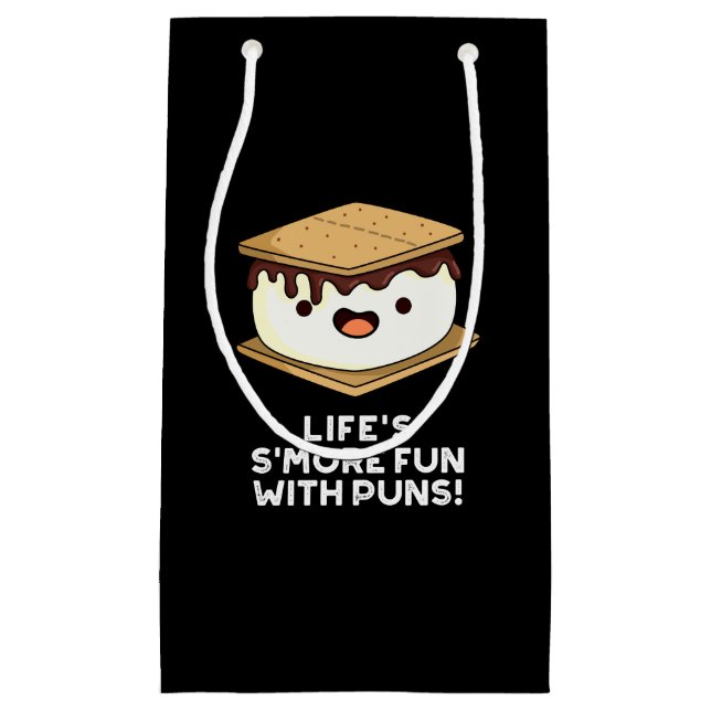 Life Smore Fun With Puns Funny Food Pun Dark BG Small Gift Bag (Front)