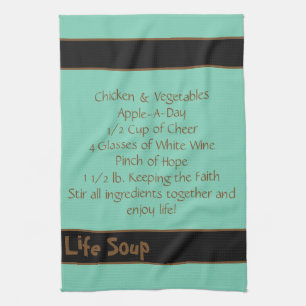 Life Soup Kitchen Towel-Double Stripe Tea Towel