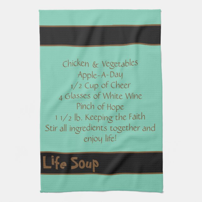 Life Soup Kitchen Towel-Double Stripe Tea Towel (Vertical)