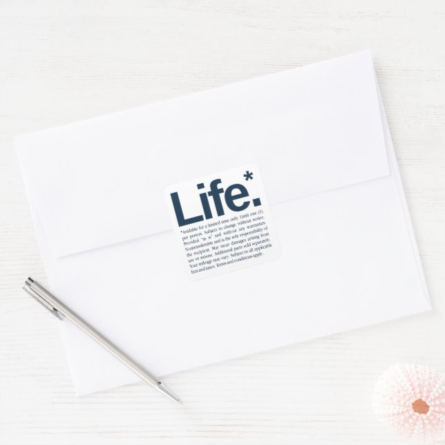 Life* Square Sticker (Envelope)