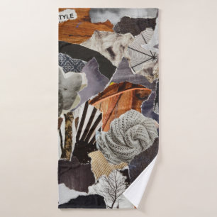 life style Atmosphere color gray, brown, black and Bath Towel