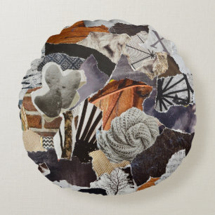 life style Atmosphere colour grey, brown, black an Round Cushion