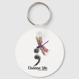 Life Suicide Awareness Colourful Dragonfly  Key Ring