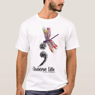 Life Suicide Awareness Colourful Dragonfly T-Shirt