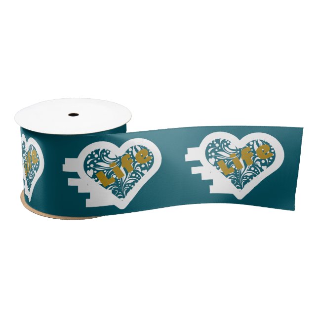 Life Teal Ribbon by Poet Adiela Akoo Satin Ribbon (Spool)