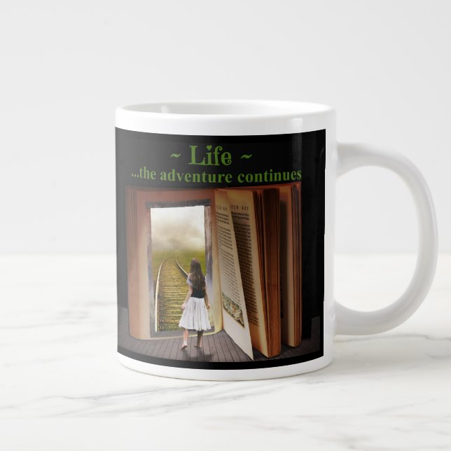 Life, the adventure continues large coffee mug (Right)