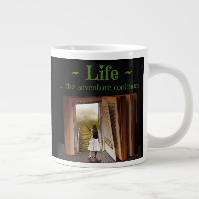 Life, the adventure continues large coffee mug (Right)