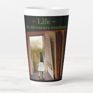 Life, the adventure continues latte mug