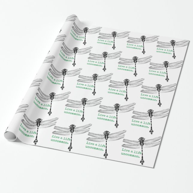 Life Uncommon Dragonfly Wrapping Paper (Unrolled)
