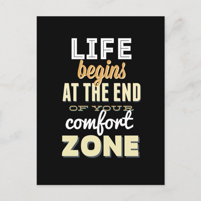 Life! Vintage Typography Inspirational Postcard (Front)