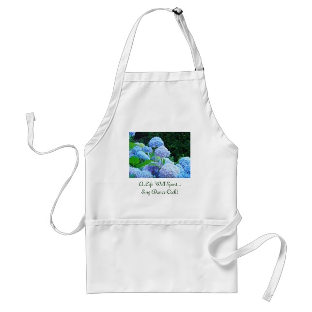 Life well spent... Sing Dance Cook! apron Garden (Front)