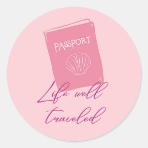 Life Well Travelled Classic Round Sticker